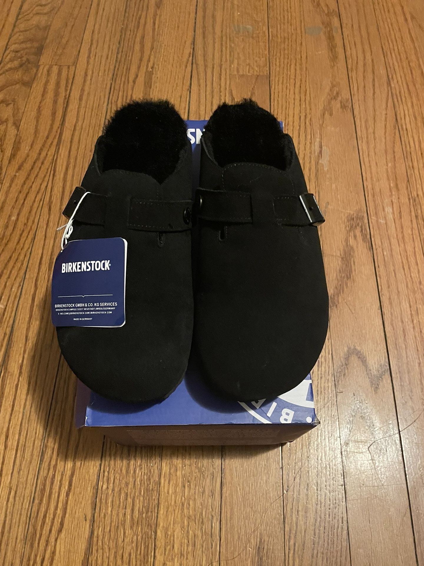 Black Fury Birkenstock Clogs