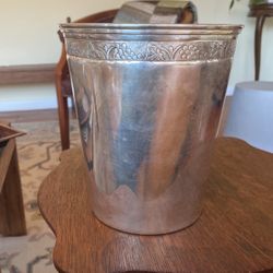 Pottery Barn Silver Toned Bucket Grapevine Border