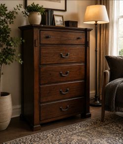 40"L18"D54.5"H wood beautiful chest 5 drawers dresser 
All drawers work well