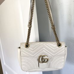 Gucci GG Marmont cream shoulder bag