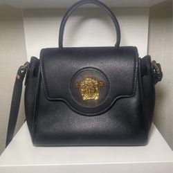 Versace La Medusa Leather Handbag