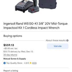Ingersollrand Cordless Impact Wrench Set 
