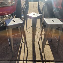 Gray Metal Bar Stools