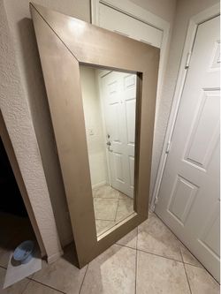 Large 75” x 37” Full-Length Mirror – Champagne Frame