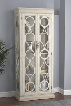 Antique White Finish Accent Cabinet 6 Feet Tall ONLY $575- NEW!!