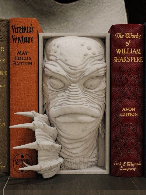 Creature From The Black Lagoon Book Nook Bookend Fantasy Horror Decor Literature Halloween