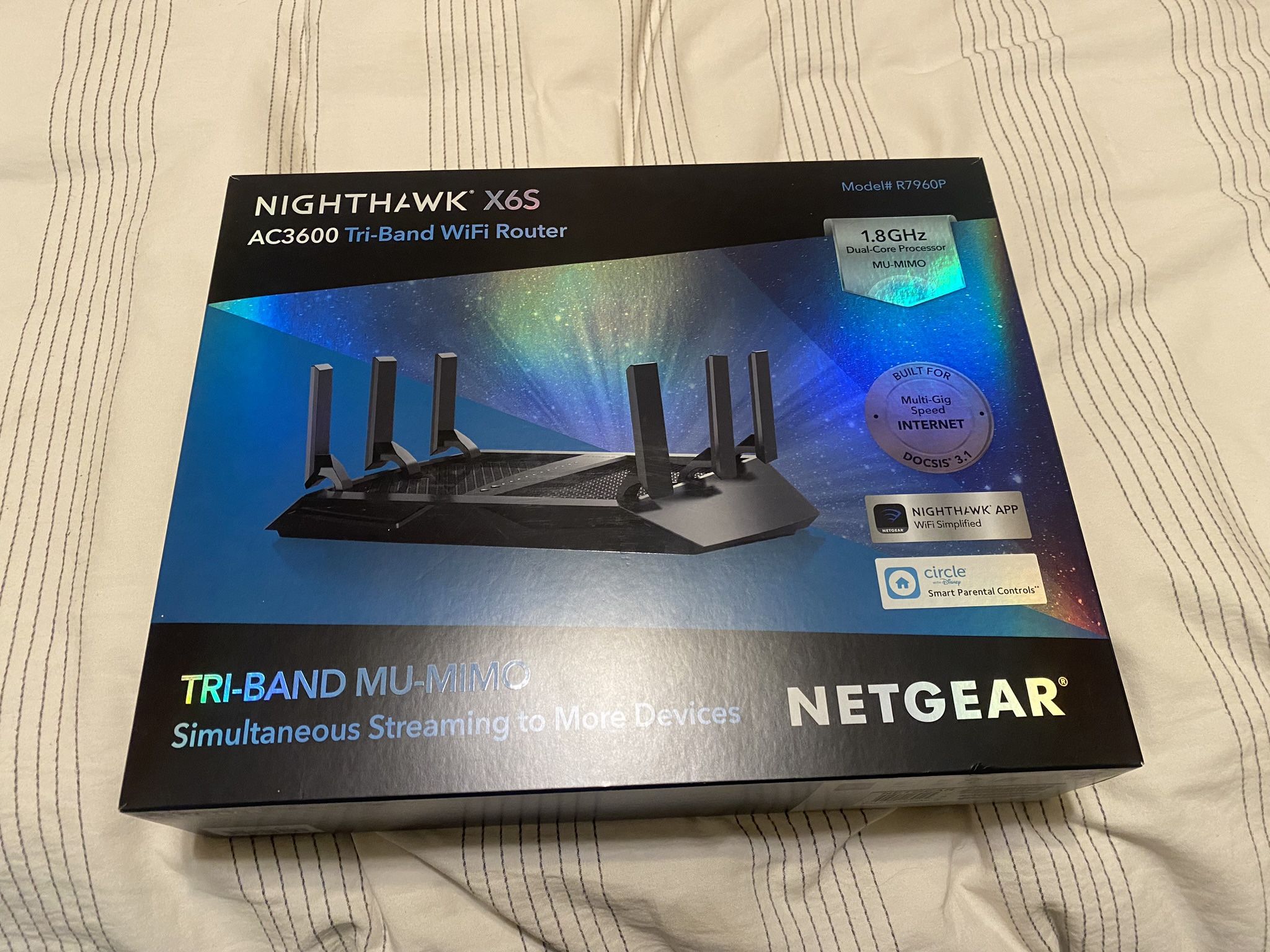 NETGEAR Nighthawk X6S AC3600 Tri-Band MU-MIMO WiFi ROUTER Model R7960P Black