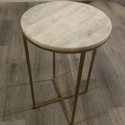 Modern  Marble Table With Gold Metal Legs 