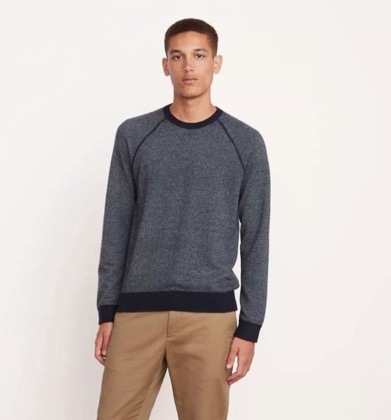 VINCE BIRDSEYE WOOL/CASHMERE SWEATER Size Medium