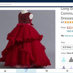 Girls Size 8–9 Red Party Dress