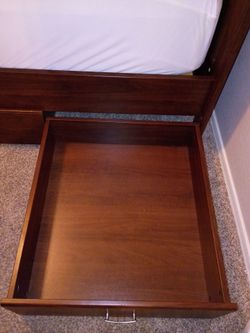 Wood Platform Bed Frame with Storage Drawer