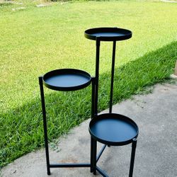 3 Tier Rustproof Metal Foldable Plant Flower Pot Stand Holder Size 31" Tall New Condition