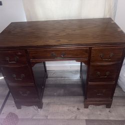 Mahogany Double Pedestal Kneehole Desk