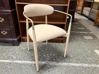 RESTORATION HARDWARE Arno Latte Leather Dining Armchair