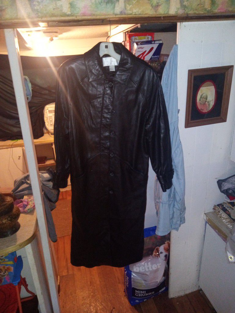 100% Leather SHELL TRENCH COAT
