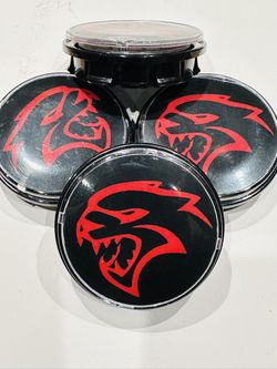 Floating LED Dodge Hellcat Center Caps In Red