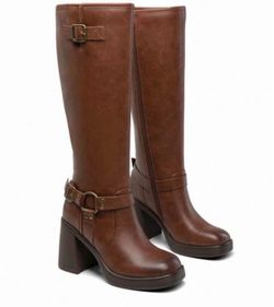 Brown knee high boots