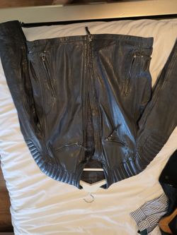 Wilsons Leather Men's Biker Jacket M Thinsulate Lined Quilted Shoulders
