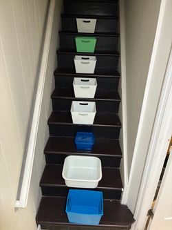 Eight plastic containers