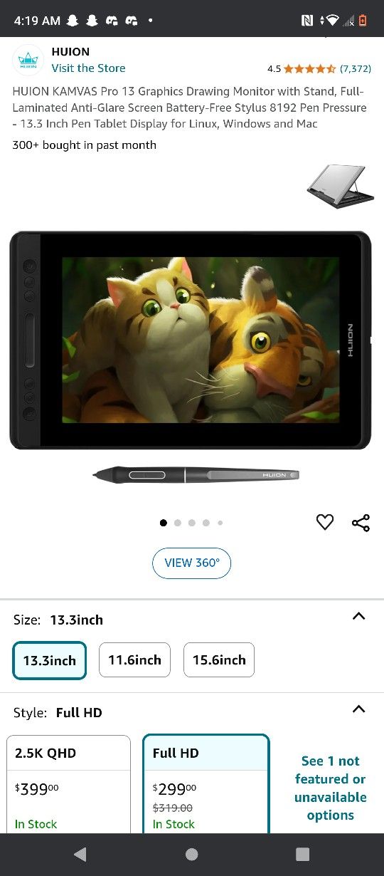 HUION KAMVAS Pro 13 Graphics Drawing Monitor/Tablet