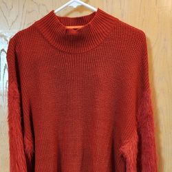 NWT Women's Orange Knit Sweater Size XL