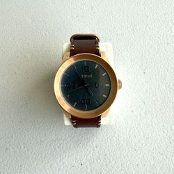 Nixon Corporal Watch – Brass Finish w/ Leather Band