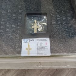 10k Cross Pendant With Diamonds 
