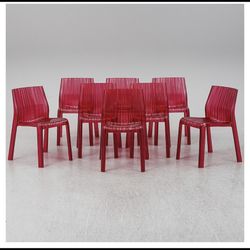 Kartell Hot Pink Frilly Chairs