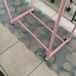 Two Bar Adjustable Rolling Clothes Rack