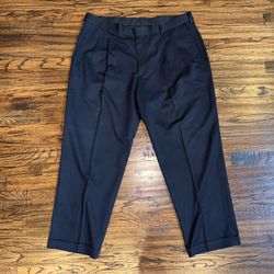 Haggar Tailored Pleated Dark Navy Dress Pant Trouser Size 38x29