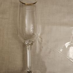 Gold Rimmed Crystal Champagne Glasses