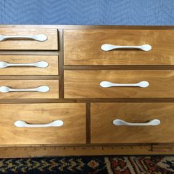 Vintage Japanese Blonde Wood Drawers Tansu Style Circa 1(Mid-3rd Qtr 20th Century)