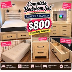🔥 PRICE REDUCED! Complete Queen Bedroom Set – Raymour & Flanigan – $800 OBO