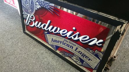 Budweiser sign.