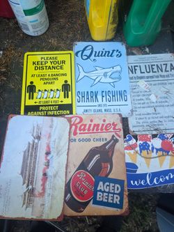 Collection of misc signs 48 of them