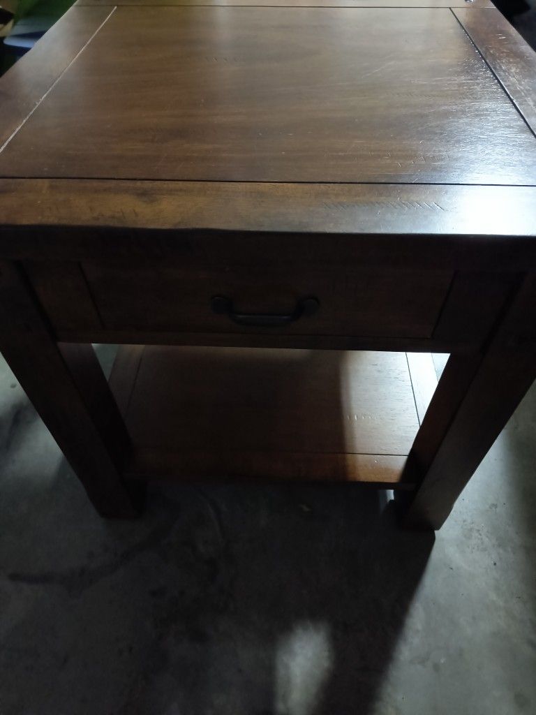 Wood Square End Table