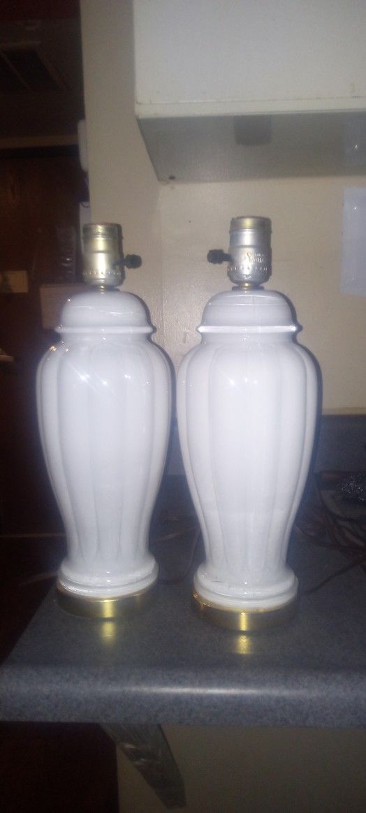 Vintage White Glass Lamps/Kensington Collection