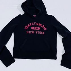 Abercrombie Kids Navy Sweatshirt with hot pink lettering  With Hood 
