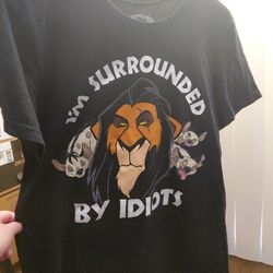 Disney The Lion King I'm Surrounded By Idiots Scar And Hyenas Graphic Tee Size SMALL