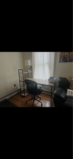Computer desk with shelves