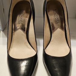 Michael Kors Shoes Women's Black Leather Heels with Zippers -