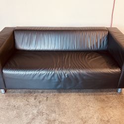 IKEA Klippan Black Leather Couch / Loveseat
