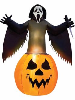 6ft Ghost Face Inflatable for Halloween