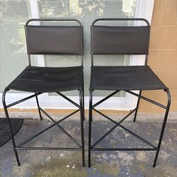 2 Bar Stools Metal Frame