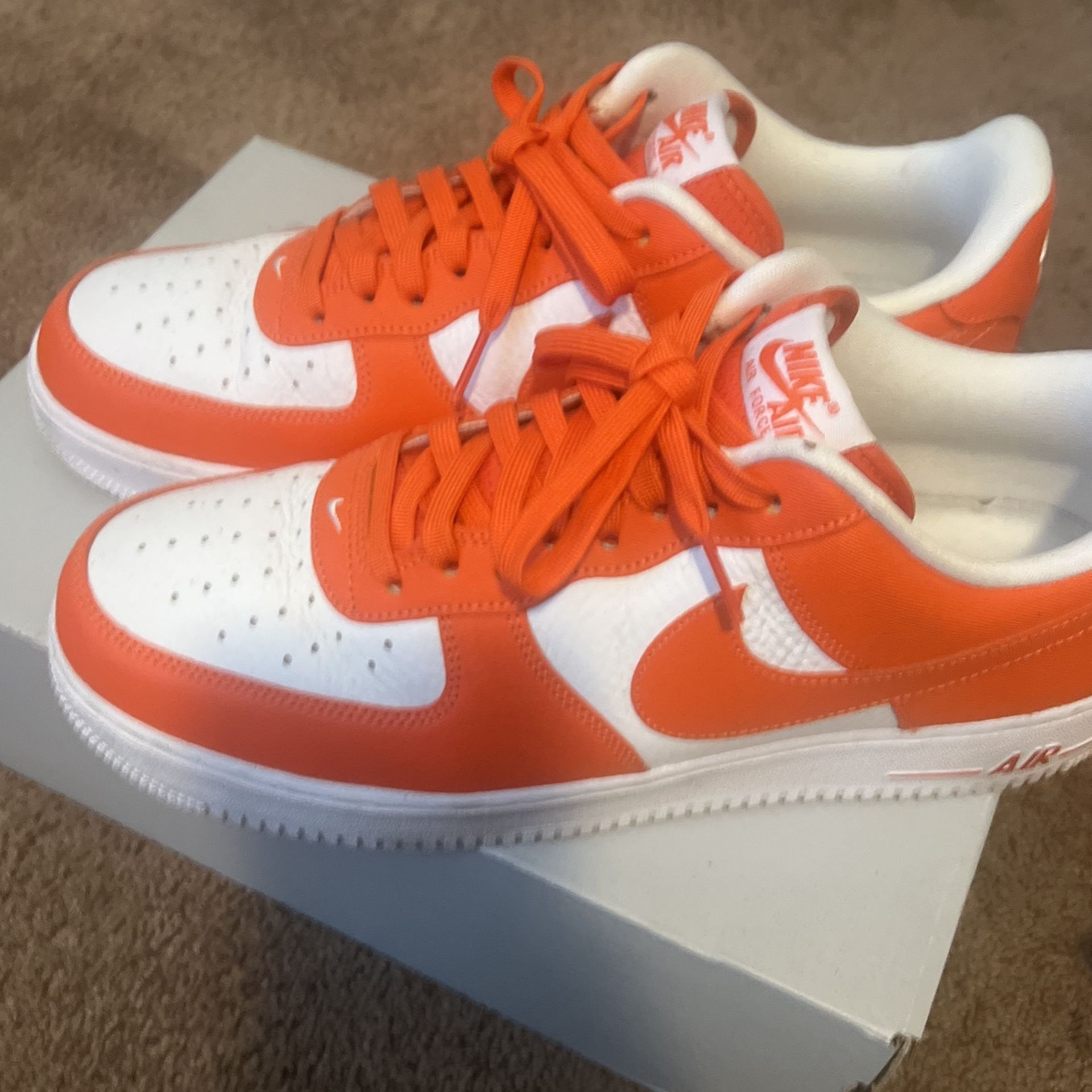 White And Orange Air Force Ones Size 11 $80