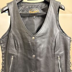 Women’s Leather Vest - Motorcycle Gear