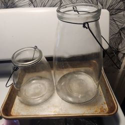 2 Antique Glass Jars