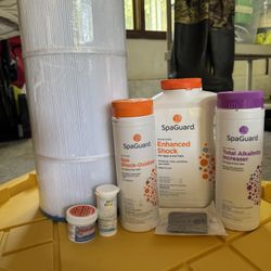Assorted Spa Guard Hot Tub Chemicals, Filter