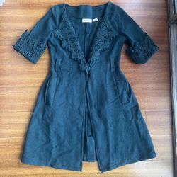 Teal Mid-length Wool Coat