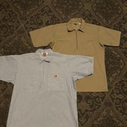 Ben Davis Shirts (Khaki and Blue striped)